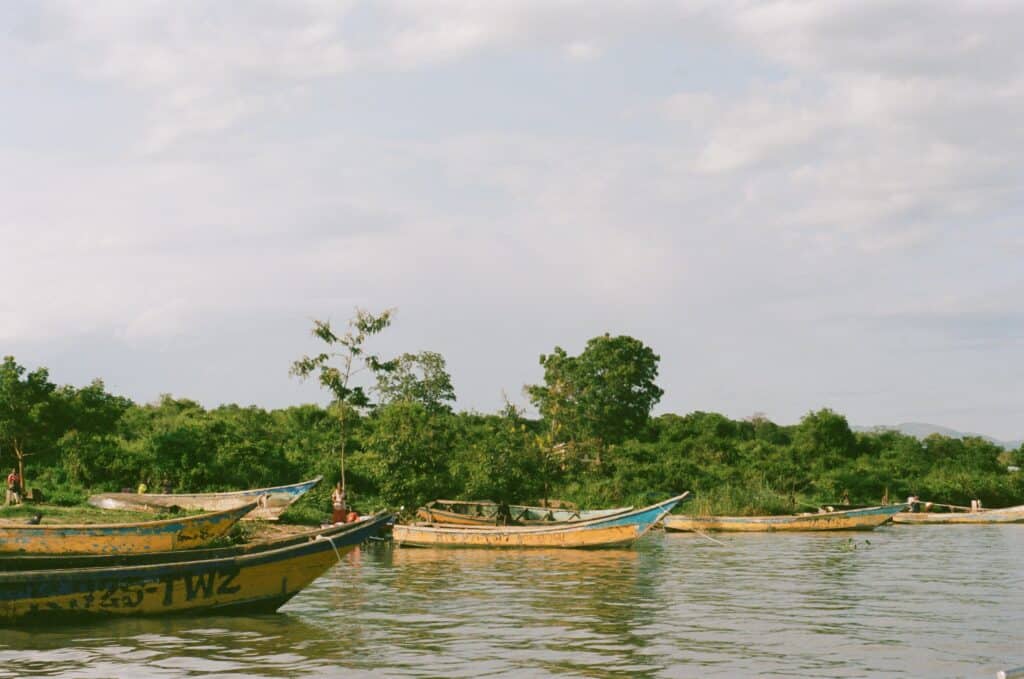Fishing boats on Lake Albert (Photo Credit: Alexandra Hankins)