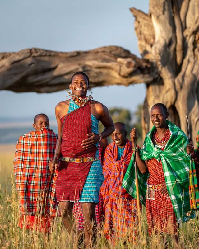 Maasai jumping in the Mara