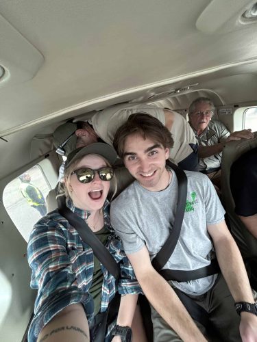Aidan and I on the bush flight! (Photo Credit: Katt Hendershot)