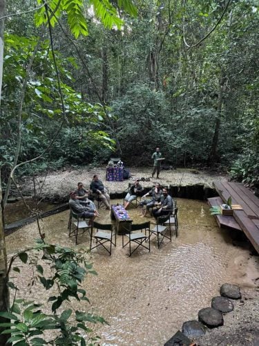 One hot afternoon we were treated to drinks in the river (Photo Credit: Kelly McBride)
